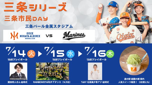 プロ野球イースタン「三条シリーズ」三条市民DAYのフライヤー