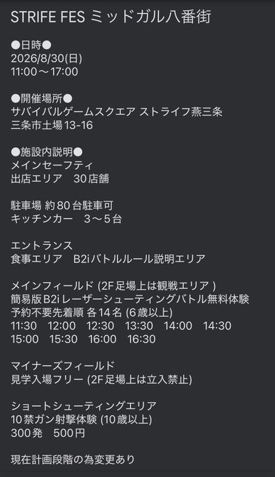 STRIFE FES ミッドガル八番街のフライヤー